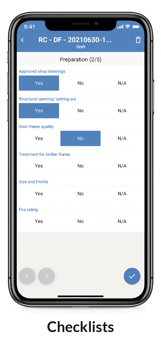 Optimised mobile digital forms for construction site management and reporting