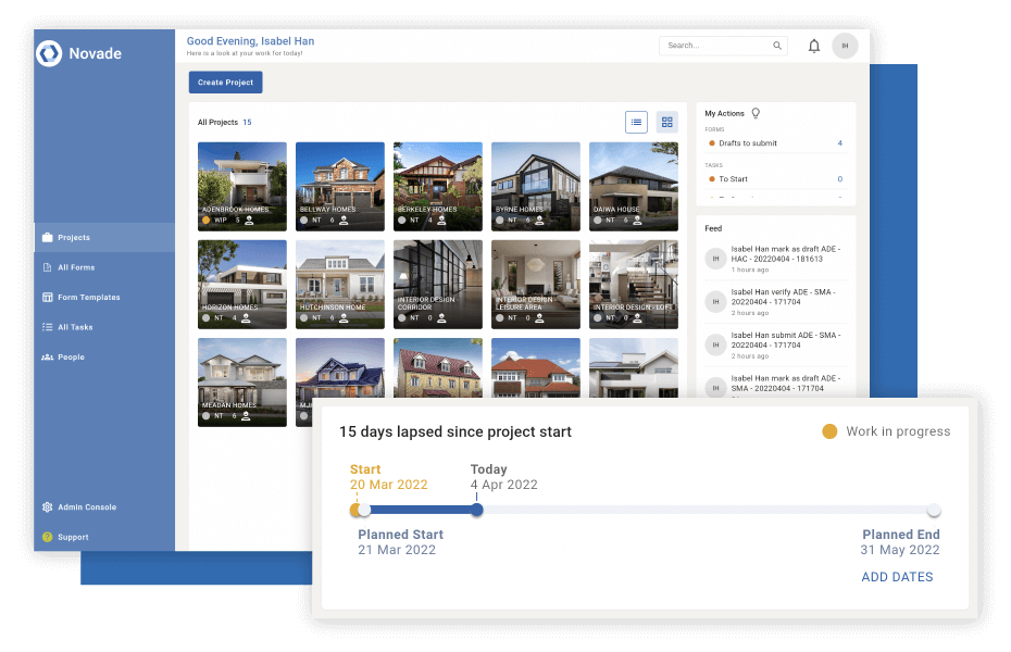 Novade Lite home builder app on desktop Novade Lite home builder app on desktop