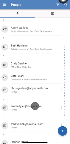 Mobile - Invite new user