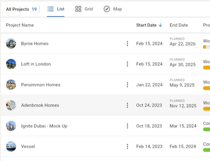 project-list-timeline-novade-lite