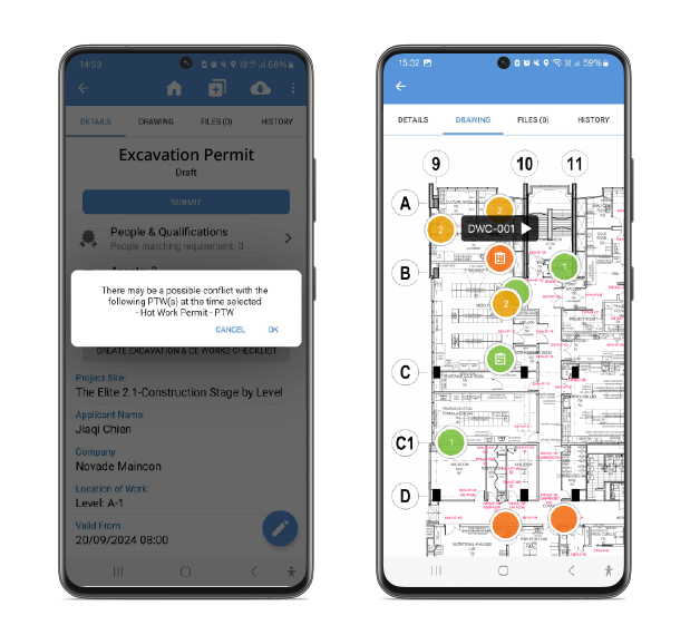 Novade's safety permit to work helps detect potential conflicts