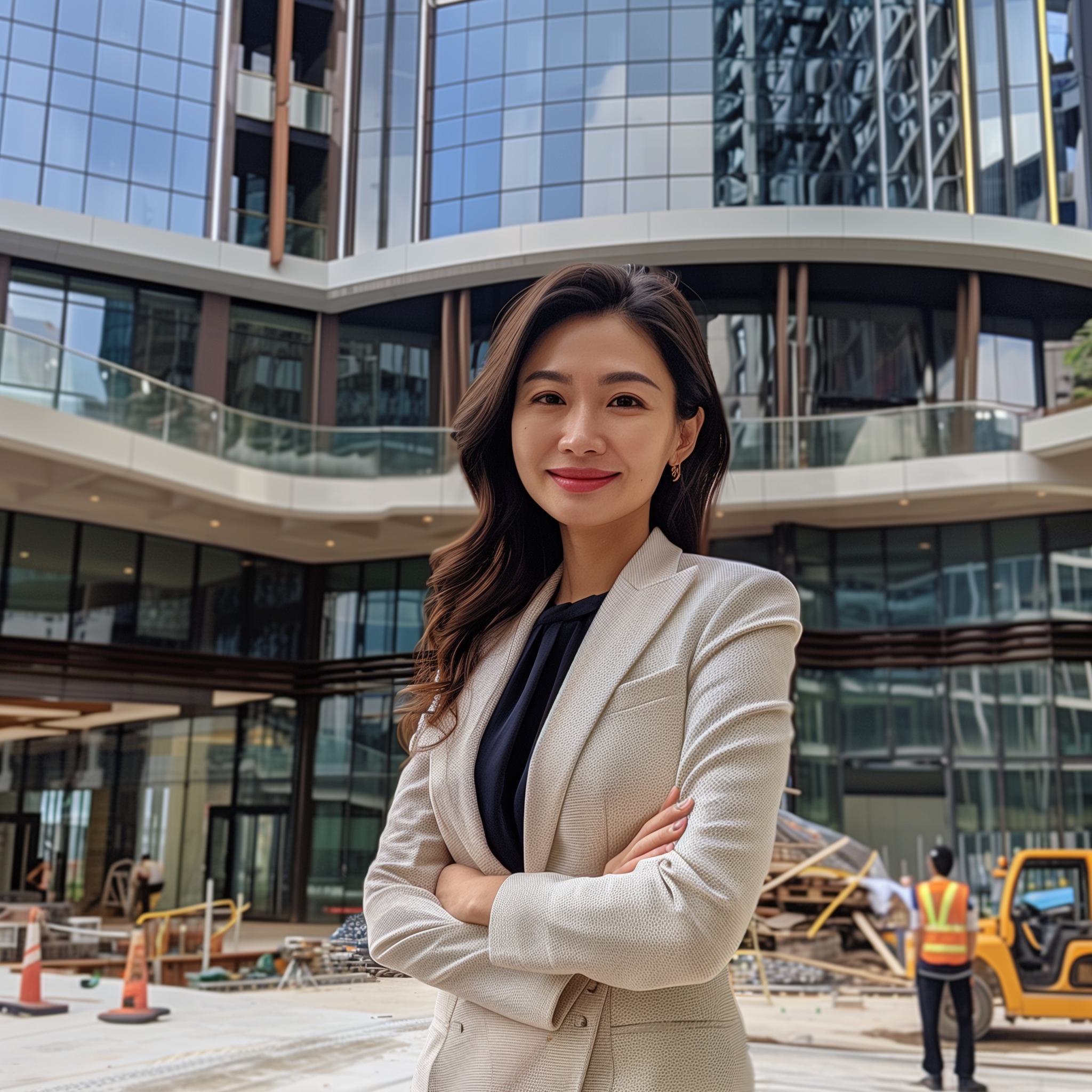 Portrait of a real estate developer on a building site