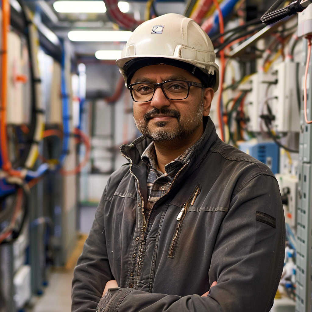 Portrait of a trade contractor on site