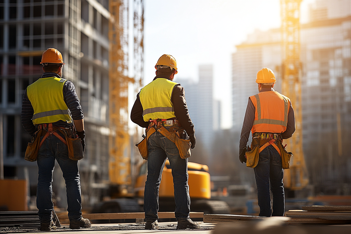 Photo - construction workers on a large site