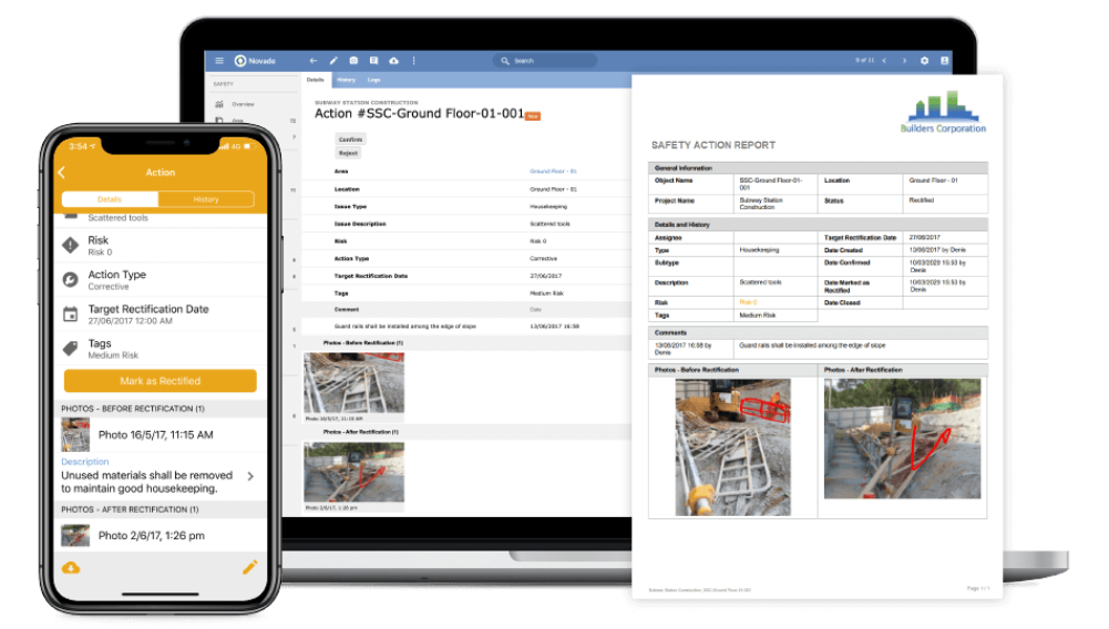 Construction safety management software for inspections and permits