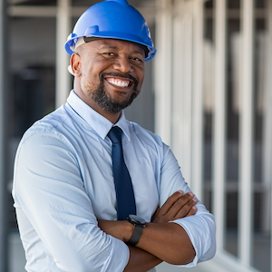 Portrait of a property developer on site